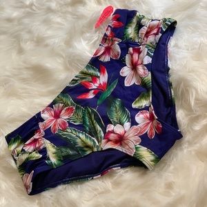 Blue Floral Bikini Bottoms ONLY